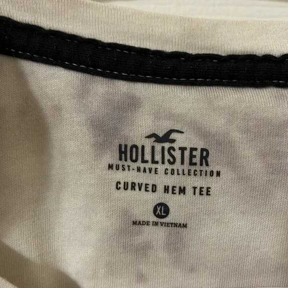 Hollister Mens Tie-dye Shirt White and Gray Purple - Picture 4 of 5